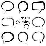 Black vector speech bubbles