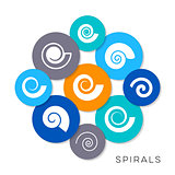 Vector simple spiral icons