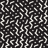 Vector Seamless Black And White Jumble ZigZag Lines Pattern