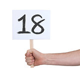 Sign with a number, 18