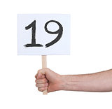 Sign with a number, 19