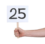 Sign with a number, 25