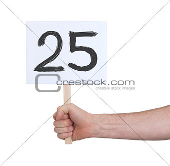 Sign with a number, 25