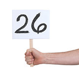 Sign with a number, 26