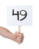 Sign with a number, 49
