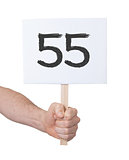 Sign with a number, 55