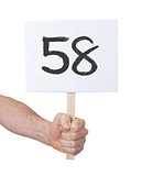Sign with a number, 58