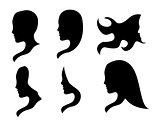 styles hair silhouettes, woman hairstyle