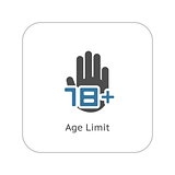 Age Limit Icon. Flat Design.