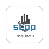 Restricted Area Icon. Flat Design.