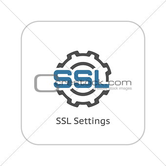 SSL Settings Icon. Flat Design.