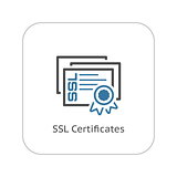 SSL Certificates Icon. Flat Design.