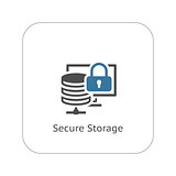Secure Storage Icon. Flat Design.