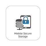Mobile Secure Storage Icon. Flat Design.