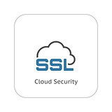 Cloud Security Icon. Flat Design.