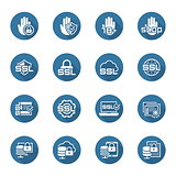 Flat Design Security and Protection Icons Set.