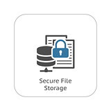 Secure File Storage Icon. Flat Design.