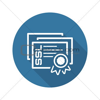 SSL Certificates Icon. Flat Design.