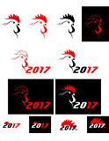 set of cock 2017. vector