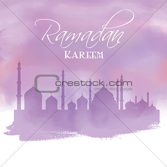 Watercolor Ramadan background