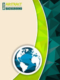 Abstract green brochure with world map
