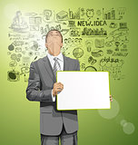 Vector Business Man with Empty Write Board