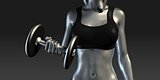 Fit Woman Lifting Dumbbells