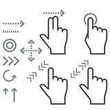 Touch screen gesture hand signs icons