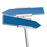 Blue signboard with metal pole