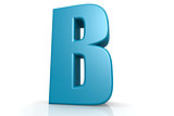 Isolated blue B alphabet with white background