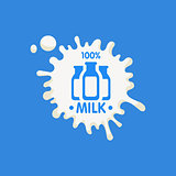 Three Bottles Milk Product Logo