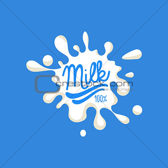 Text In Stain Milk Product Logo
