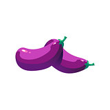 Eggplant Bright Color Simple Illustration