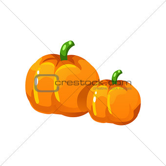 Pumpkin Bright Color Simple Illustration