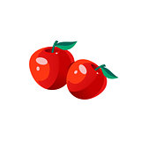 Apples Bright Color Simple Illustration