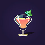 Tropical Cocktail Illustration