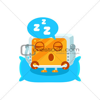 Sleeping Little Robot Character