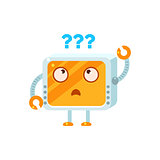 Puzzled Little Robot Character
