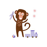 Monkey Playing With Toys
