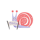 Snail Crossing The Finish Line