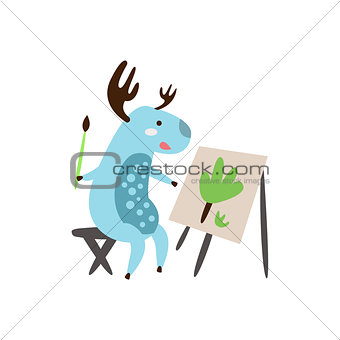 Deer Painting A Picture