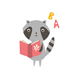 Raccoon Reading A Book