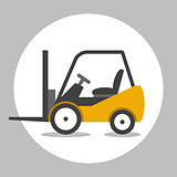 Forklift truck flat icon