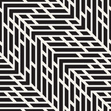 Vector Seamless Black And White Jumble ZigZag Lines Diagonal Pattern