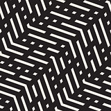 Vector Seamless Black And White Jumble ZigZag Lines Pattern