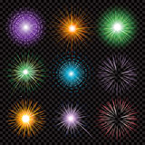 Fireworks transparency isolated on black background