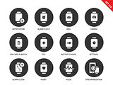 Modern smartwatch icons on white background
