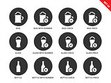 Beer and drinking icons on white background