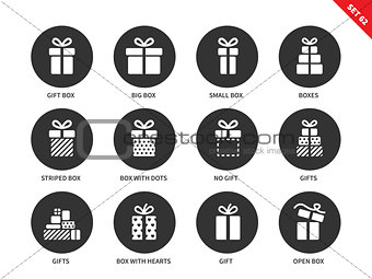 Gifts icons on white background