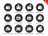 Wallet icons on white background